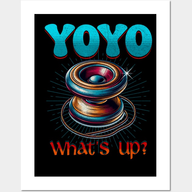 YoYo What's Up Retro Spinner Enthusiast YoYo Hobbyist Vintage Wall Art by JJDezigns